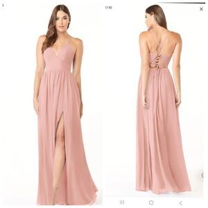 Azazie Blushing Pink Formal Dress  AZAZIE AAIDA Size A8
